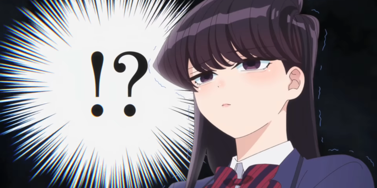 Ada banyak teks yang tidak terkena translate di anime Komi-san pada platform Netflix