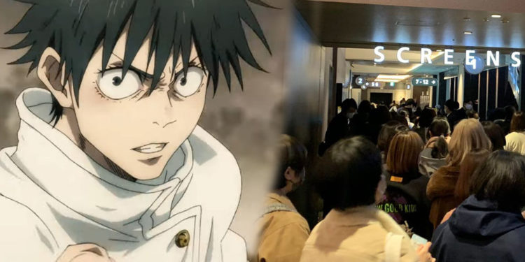 Sekitar 15.000 orang rela mengantri tengah malam demi nonton film Jujutsu Kaisen tersebih lebih dahulu di 28 bioskop di Jepang.