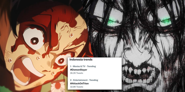Attack on Titan Final Season Part 2 - Episode 5, dan juga Demon Slayer arc Entertainment District - Episode 10 berhasil jadi trending.