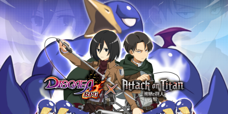 Kolaborasi antara Disagea RPG dengan Attack on Titan yang akan dimulai hari ini.