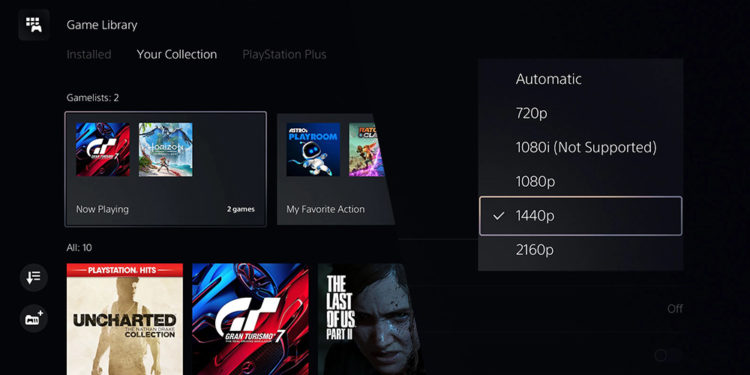 Salah satu update yang paling menarik adalah membawa dukungan resolusi 1440p di PlayStation 5 untuk monitor maupun TV.