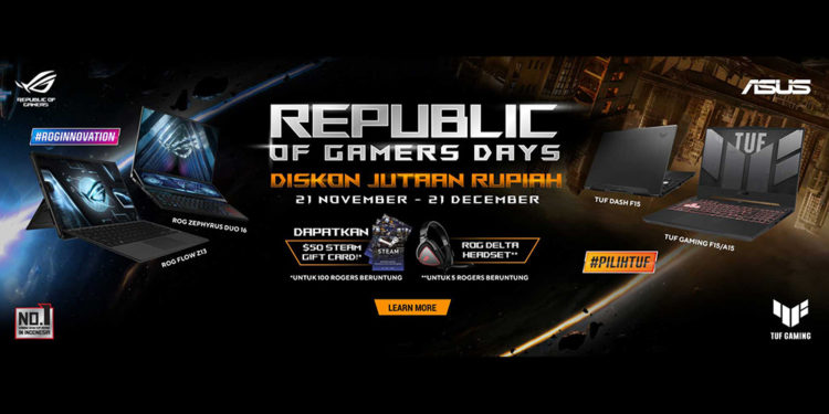 ASUS Indonesia menggelar program Republic of Gamers Day khusus untuk gamers di Indonesia dengan berbagai diskon yang sangat menarik.