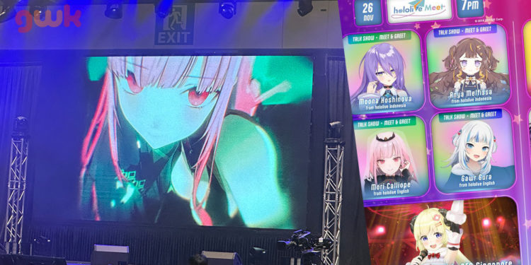 Kami mendapat kesempatan melakukan sesi meet & greet serta nonton konser berbagai talent VTuber dari Hololive di Anime Festival Asia 2022.