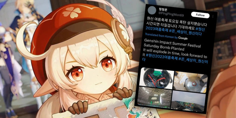Muncul sebuah pesan yang mengancam akan meledakkan bom di lokasi event Genshin Impact Summer Festival 2023 di Korea Selatan.