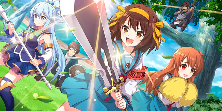 KonoSuba Fantastic Days akan segera membawa kolaborasi dengan seri The Melancholy of Haruhi Suzumiya mulai akhir Juli