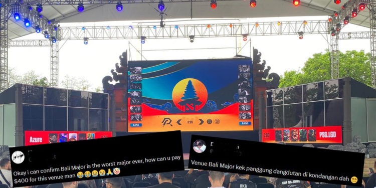Acara utama dari Bali Major akhirnya sudah resmi dimulai dan mendapat kritik dari netizen karena venue yang dianggap kurang mewah. | Credit Photo: @zakucj