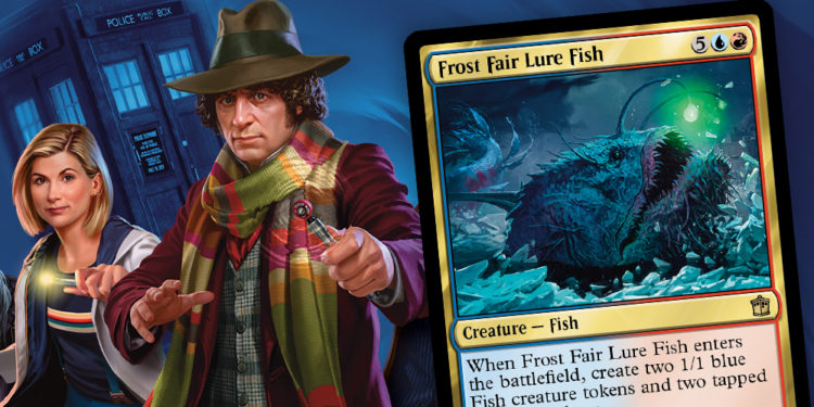 Preview untuk kartu Frost Fair Lure Fish yang unik dari set Magic: The Gathering - Doctor Who