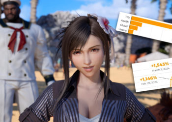 Final Fantasy VII Rebith yang bisa dibilang sukses dan hype, hingga pencarian konten dewasa meningkat sangat drastis.