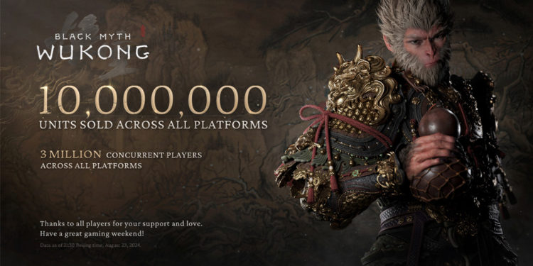 Black Myth: Wukong kini telah terjual sebanyak 10 juta copy hanya dalam waktu tiga hari untuk platform PlayStation 5 maupun PC.