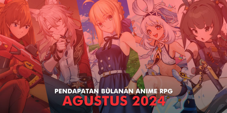Ranking pendapatan game mobile anime RPG sepanjang Agustus 2024 berhasil dikuasai oleh Fate/Grand Order, Genshin Impact dan Honkai Star Rail.
