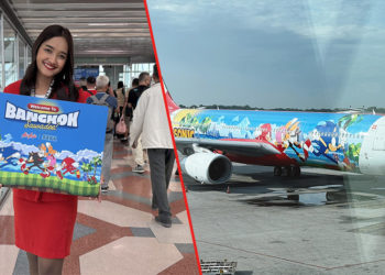 kami berkesempatan menikmati pengalaman merasakan naik pesawat bertema spesial Sonic the Hedgehog yang diperkenalkan oleh AirAsia.