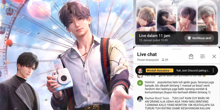 Windah Basudara bikin heboh lewat sosial medianya. Dia ngumumin bakal livestream game Love and Deepspace yang segmented di tanah air.