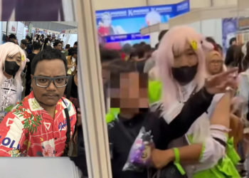 Seorang cosplayer pria yang mengenakan kostum serba hijau mendadak jadi sorotan setelah berhasil menangkap terduga pencopet di Comifuro.