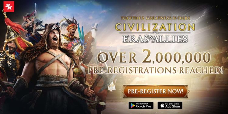 2K memastikan kalau Civilization: Eras & Allies mencapai target pra-registrasi melebihi 2 juta pemain sebelum perilisannya minggu depan di Asia