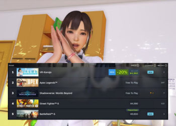 VR-Kanojo, langsung meroket ke posisi pertama dalam daftar Top Seller, mengalahkan nama besar seperti Battlefield 6.