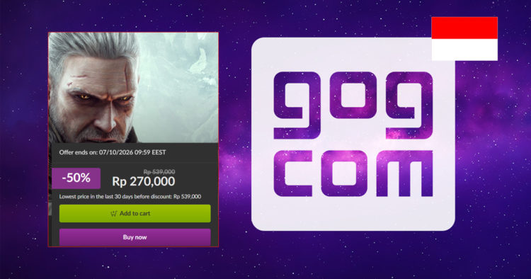 Ada kabar bagus buat gamer PC di Indonesia. GOG.com kini sudah mendukung mata uang Rupiah dan juga regional pricing.